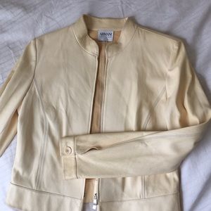 Armani cream leather jacket